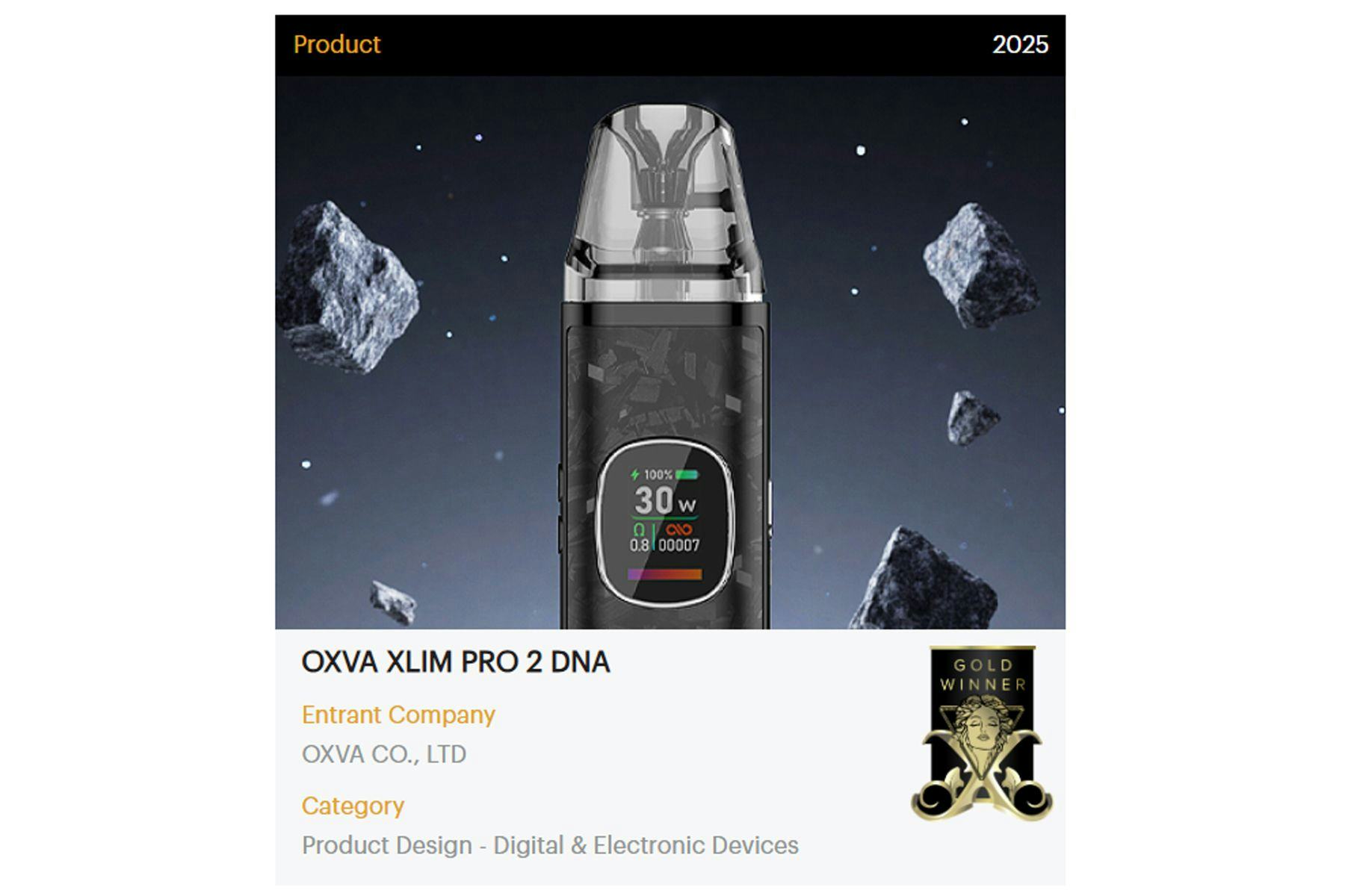 OXVA发布新一代XLIM PRO 2 DNA 搭载美国供应商